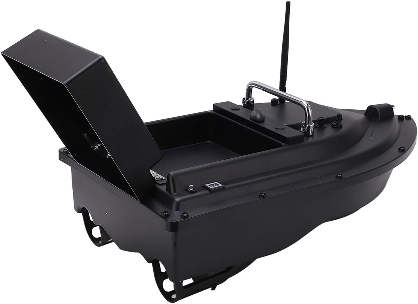 Bait Boat, 2.4Ghz Remote Control, Fishing Boat, 2kg Load Capacity Black US Plug Adapter 100-240V for Fishing Crabbing Outdoor Activities Family Entertainment Recreation