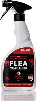 Karlsten Flea Killer Spray - Fast Acting Elimination of irritating Fleas | Pest Control kills on Contact | Formulated for Use On Fleas Indoor and Outdoor Flea Spray Killer - 500ML