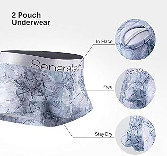 Separatec Men's Dual Pouch Underwear Single-Sided Moisture Transported Boxer Briefs 2-3 Pack