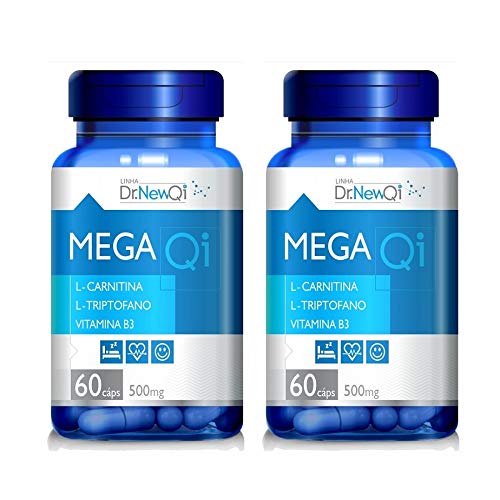 Mega QI L-Triptofano + L-Carnitina + Vit. B3 500mg 60 Cápsulas - Upnutri - 02un