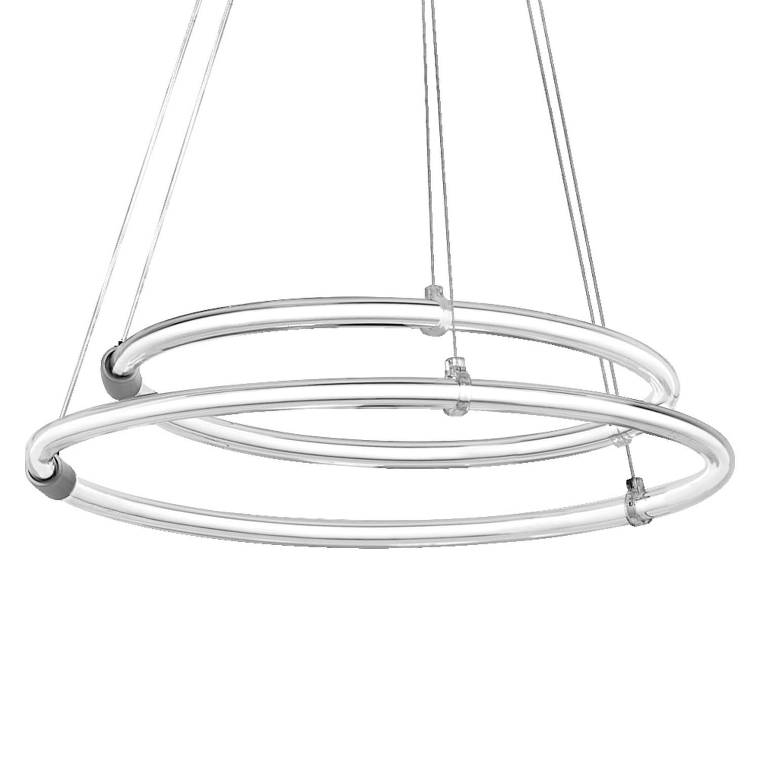 Osram Decor Aura - Lampada a sospensione a 2 luci, in policarbonato curvo con LED e filamento, 21 W, 2400 lm, 3000 K, 830 luce bianca calda, dimmerabile, grigio scuro, plastica (PC), 498 mm, IP20