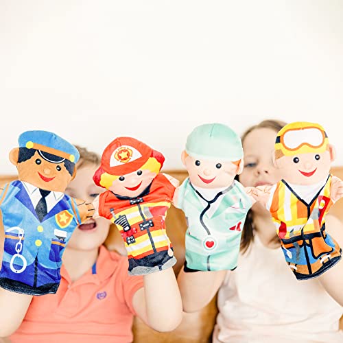 Melissa & Doug Jolly Helpers Hand Puppets (Set Of 4) - Construction Worker, Doctor, Police Officer, And Firefighter - Role Play Hand Puppets, Soft Hand Puppets For Toddlers Ages 2+ #TOP6