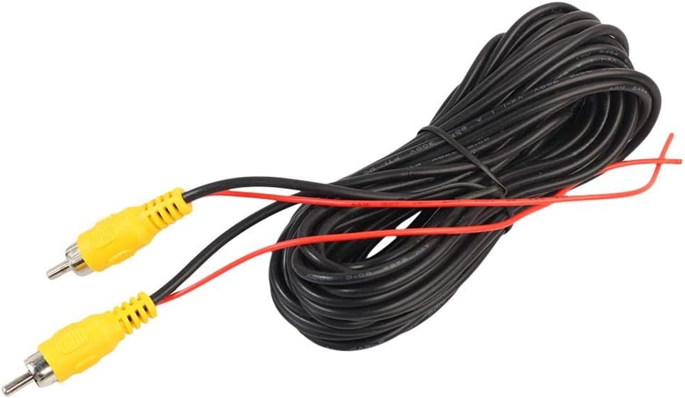 Enakshi® 20ft Car RCA Video Extension Cable for Auto Backup Camera Monitor Rear View Parking System with Detection Wire Reverse Trigger Lead for GPS Navigation