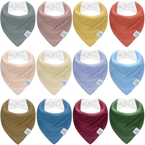 Reviews de Pañuelos para el cuello para Bebé , tabla con los diez mejores. 39 Ghguole 12 baberos para bebé, pañuelo triangular de muselina para niños y niñas, pañuelos para el cuello para bebé, algodón orgánico, babero superabsorbente, ajustable,...