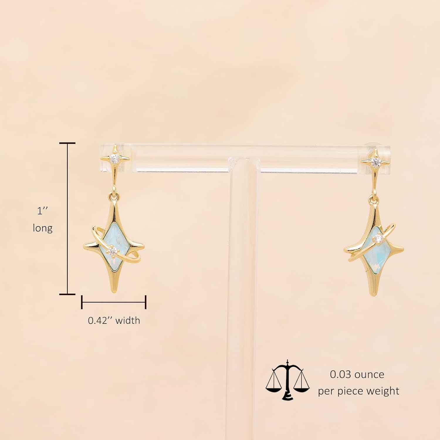 Sonateomber Star Drop Dangle Earrings for Women Trendy Unique Sparkly Rhinestone Stud Fashion Jewelry Gift - Image 3