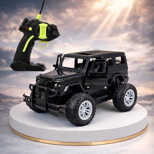 Image of Toyshine 4WD Die Cast Rock Climbing Remote Control Tharr Monster Truck with Opening Doors & Hood, All-Terrain Stunt Racing Car, Black