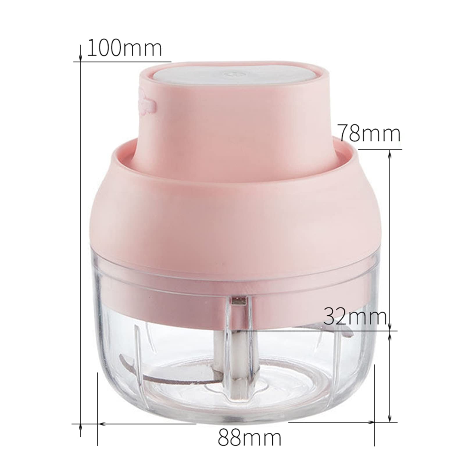 Mini siekacz elektryczny, elektryczny przenośny robot kuchenny USB ładowanie mikser warzyw z ostrymi ostrzami, mały mini młynek do żywności dla dzieci, mięso, cebula, czosnek, owoce,Pink,100ml