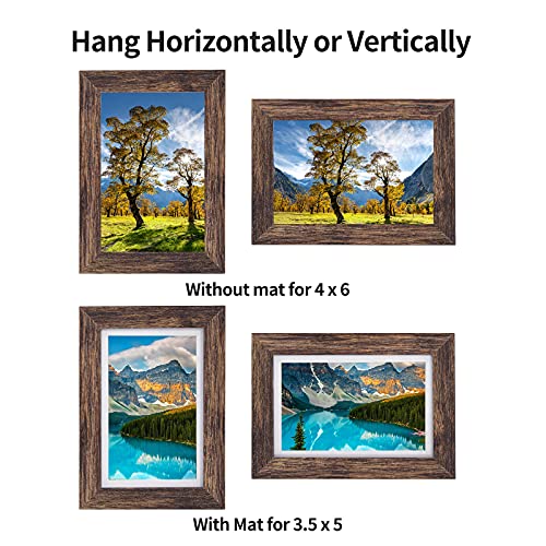 Beyahela Rustic 4X6 Picture Frame Set 6 Pack, White 4X6 Photo Frames With Mat, Distressed Wood Farmhouse Frame For Table Top Display Frames 4X6 For Wall Decoration With Real Glass&Hang Nails (Mixed) #TOP5