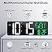 17 Inch Large Digital Wall Clock with Remote Control, Automatic Brightness Dimmer Digital Wall Clock Large Display with Day/Date/Temperature, Snooze, Count Up & Down Timer for Living Room, Office, Gym
