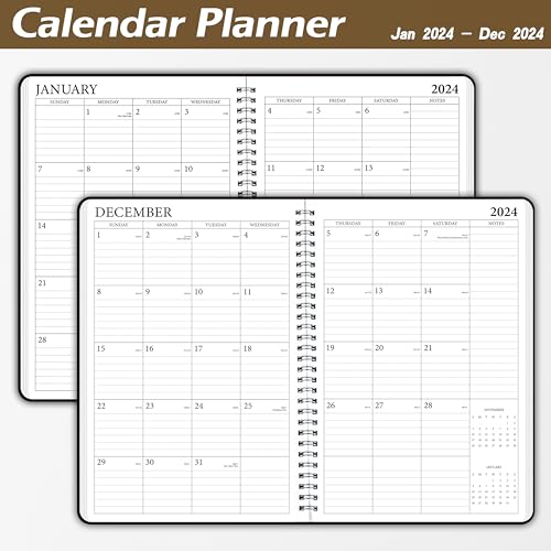 Planner Jan 2024 - Dec 2024, Weekly & Monthly Teacher Academic Planner 5.7\" X 8.3\", 12 Monthes Calendar Organizer Notebook for Planning