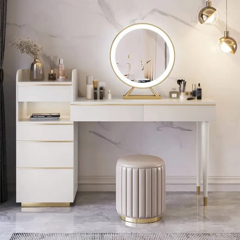 NG Decor Off-White Makeup Vanity Set Dressing Table Lighted (Mirror Cabinet & Stool not Included)-picture-21