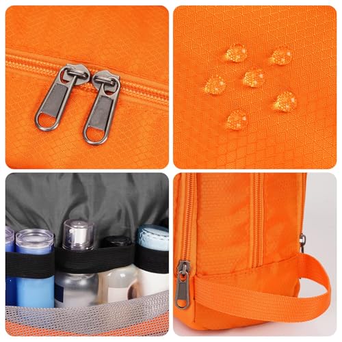 Image of WANDF Travel Toiletry Bag for Men, Small Dopp Kit for Toiletries | Water-Resistant Fabric, Travel Bag for Toiletries, Compact Storage, Shaving Accessories, Weekend Trips