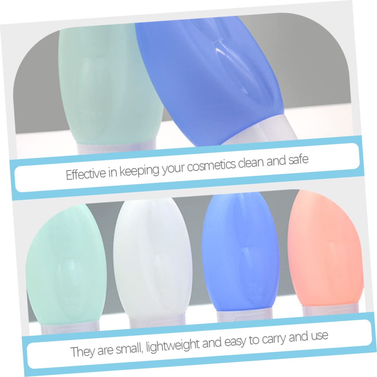 Ipetboom 12pezzi Bottiglie Viaggio Silicone Per Liquidi Ricaricabili Contenitori Per Toilette Adatti Per Cosmetici e Bagno Colori Rosa Bianco
