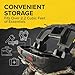 Black Boar ATV Rear Storage Box and Lounger - Features Over 2.2 Cubic Ft of Storage Space & Adjustable Latches - Includes Stainless Steel Lock w/Keys - Compatible w/Most Tubular Racks (66010)