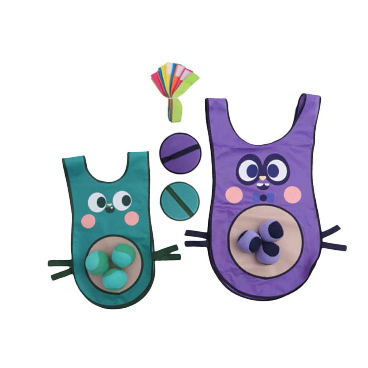 BESTonZON 1 Set Chaleco y Bolas Adhesivas para Juego de Equipo, Juguete para Niños al Aire Libre, para Desarrollo de Habilidades Sociales y Motoras Color Aleatorio