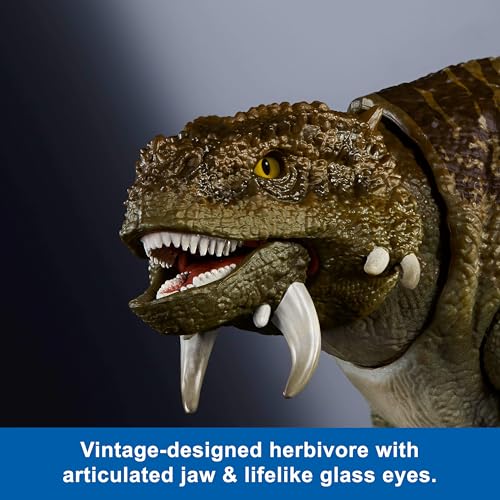 Image of Mattel Jurassic World Hammond Collection Dinosaur Action Figure Scutosaurus, Premium Design with Glass Eyes & 14 Points Articulation