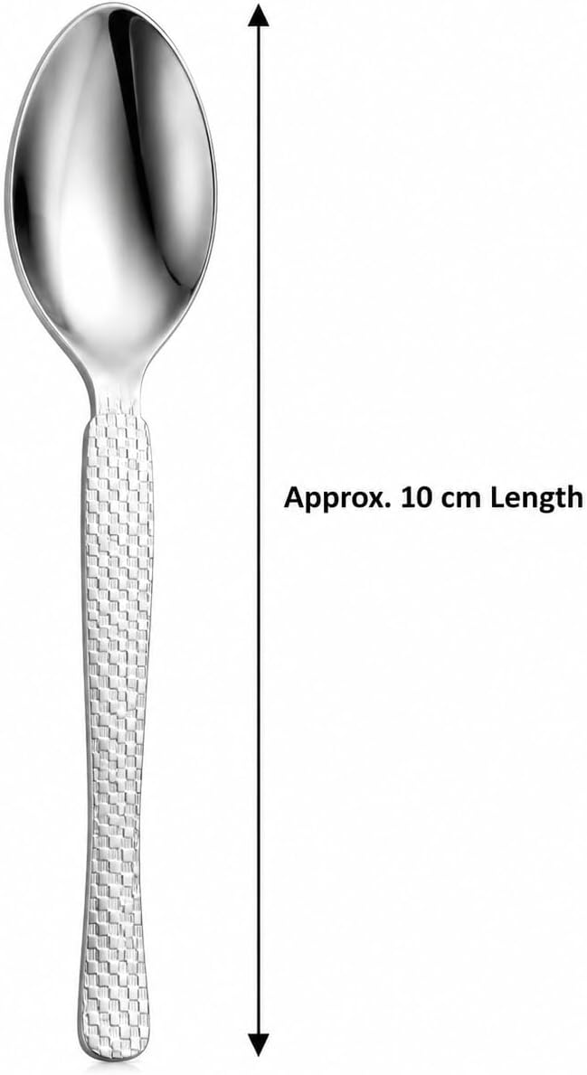 Stainless Steel TEA/COFFE AND Spice Box Spoons Set of 12 (Silver) (Small Tea spoon)