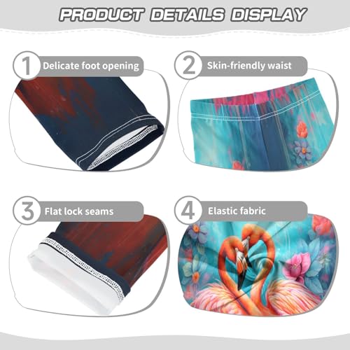 Toddler Girls Leggings Printed Yoga Pants Leggings Pink Flower Flamingos for Kids3