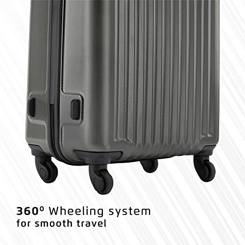 Image of Safari Glimpse 79cm Large Check-in Trolley Bag Hard Case Polycarbonate 4 Wheels 360 Degree Wheeling System Luggage, Trolley Bags for Travel, Suitcase for Travel, Gun Metal