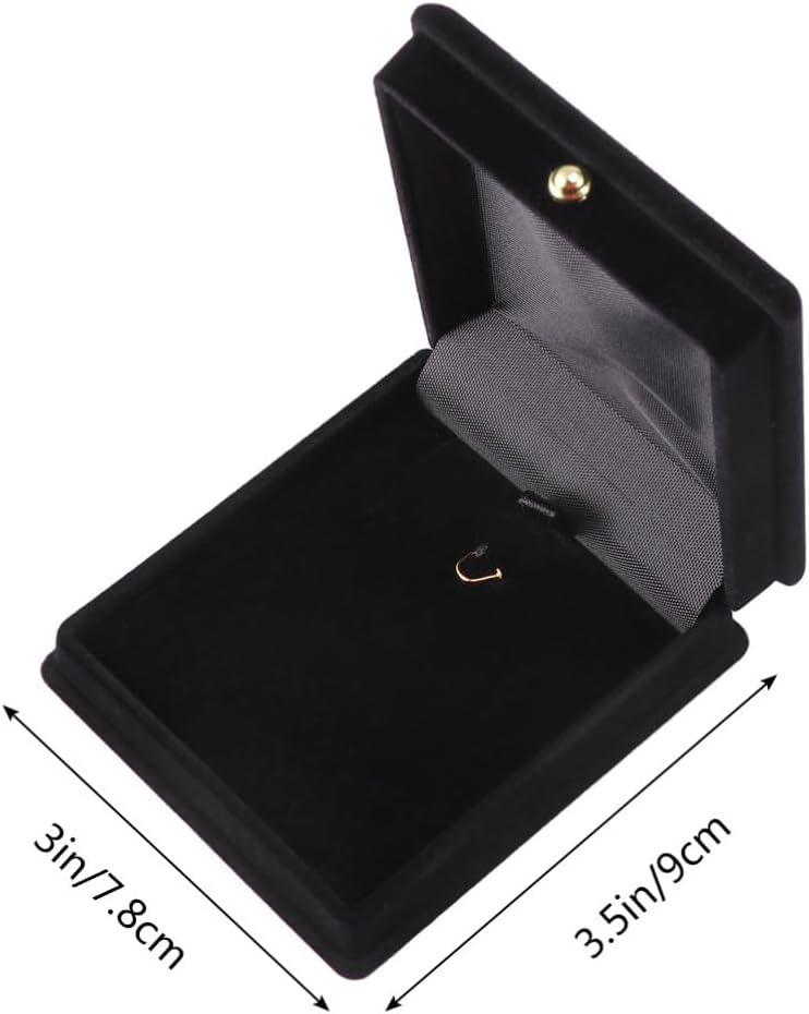 Flocking Necklace Jewelry Box Storage Organizer for Pendants Black image 2