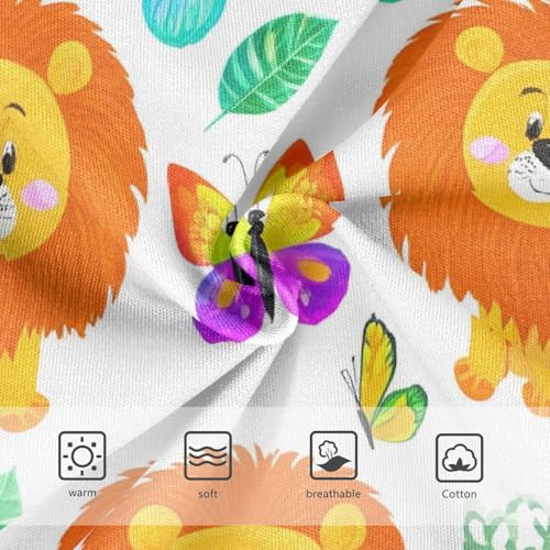 Durable Toddler Girls Underwear 2t Cotton Panties for Girl Playful Cute Cartoon Lions White Underpants Briefs3