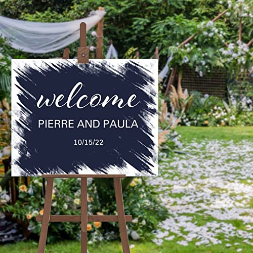 Panneau de bienvenue personnalisable pour mariage chic au design épuré
