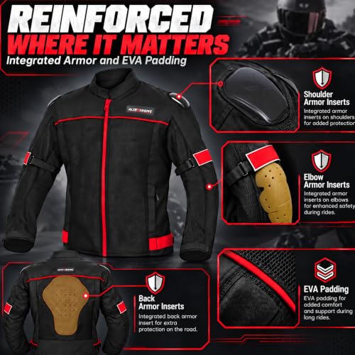 Allextreme Store Allextreme TRIPPER Bike Riding Jacket (L, Red & - Image 7