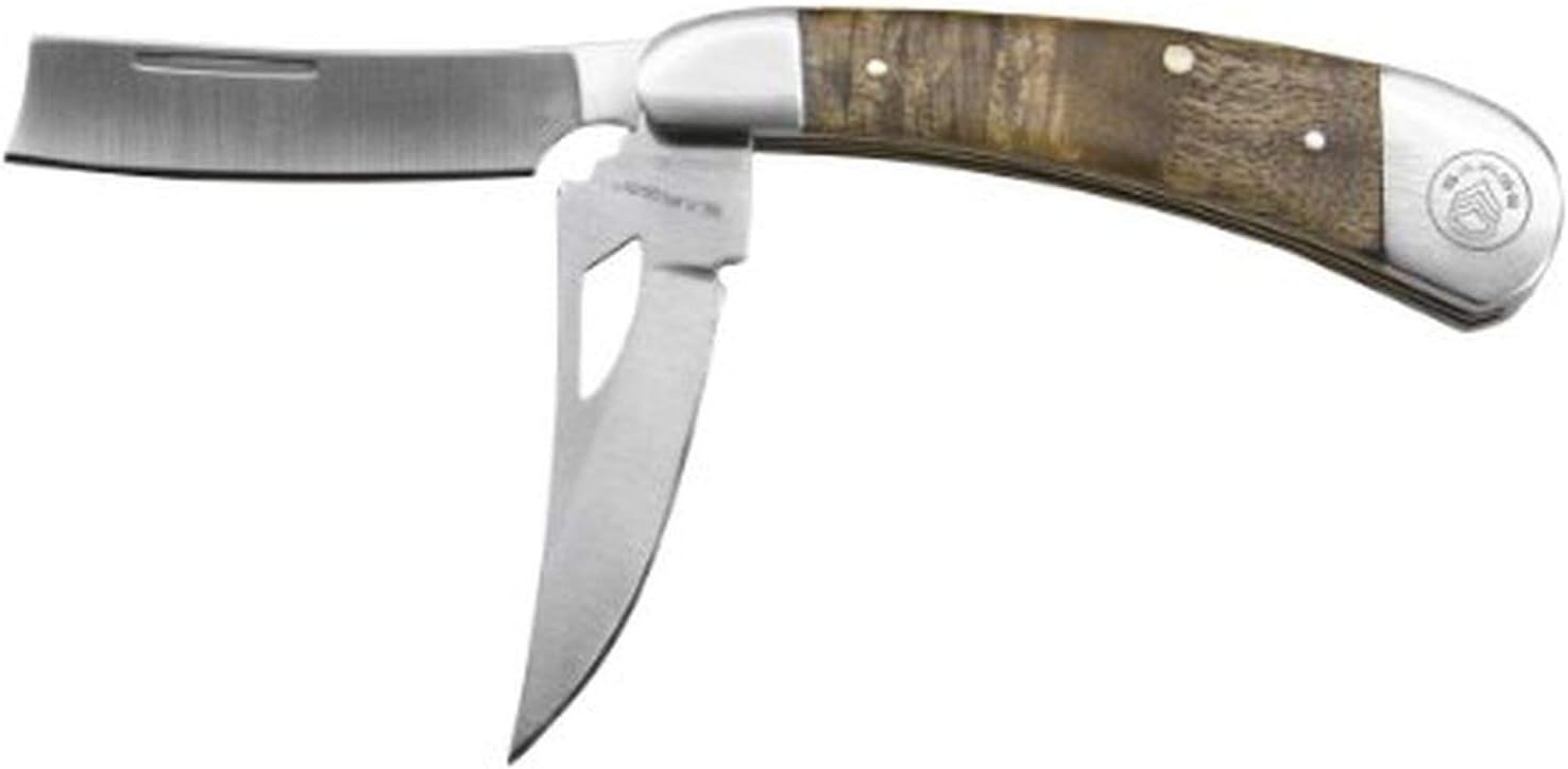 Sarge 3.5" 2 Blade Folding Knife with Burl Wood Handle (SARSK-423) Category: Utility Knives