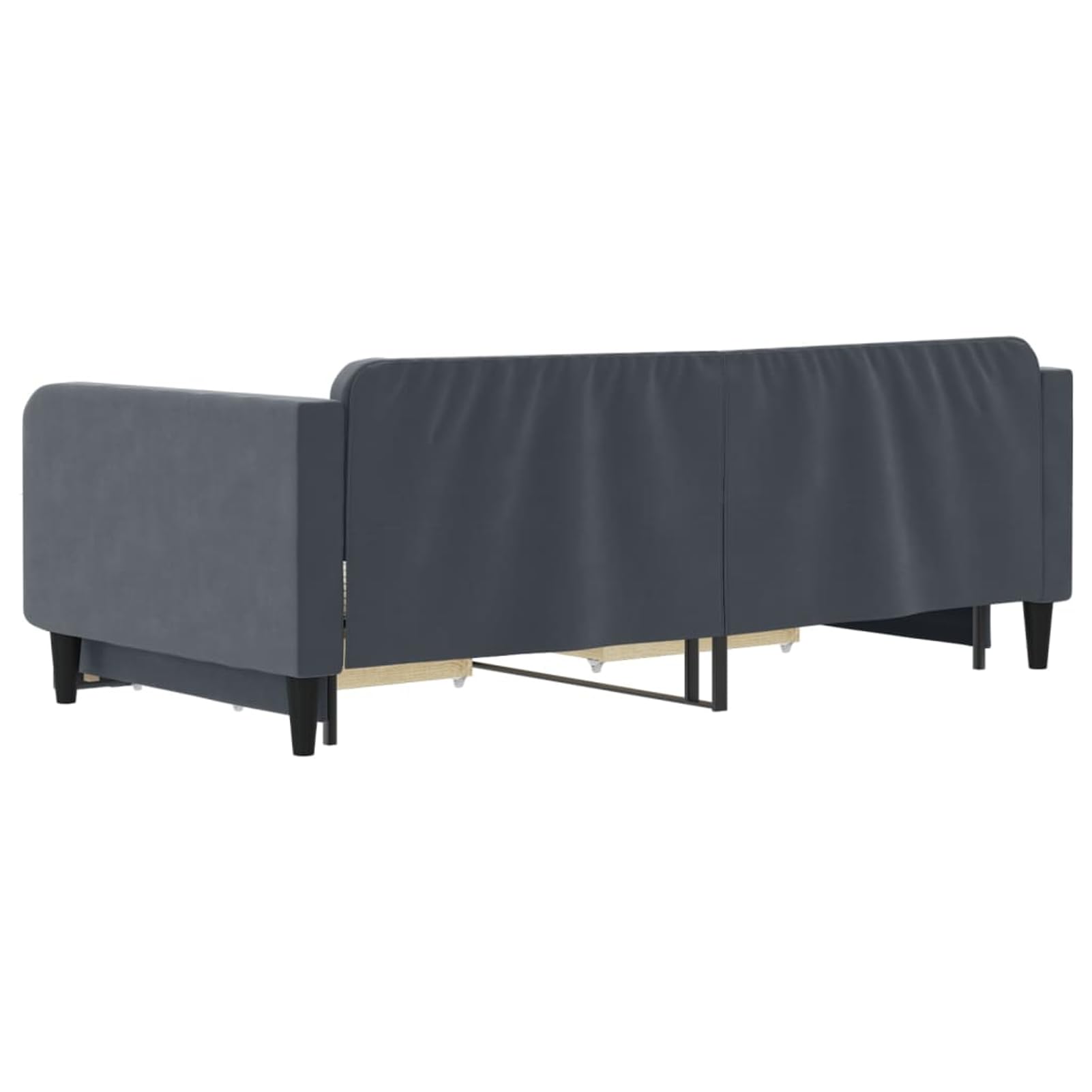 ATOMSTACK MAKER Divano letto pieghevole 2 in 1 con 2 cassetti portaoggetti, rivestito in velluto grigio scuro, 223 x 110 x 75 cm, ideale per gli ospiti, materassi non inclusi