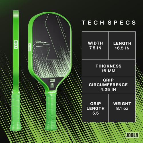 Image of JOOLA Ben Johns CAS 16mm Carbon Fiber Pickleball Paddle - CAS Surface Tech - Control & Power Paddle - USAP Approved - Aero Curve - Feel-Tec Pure Grip - NFC Chip