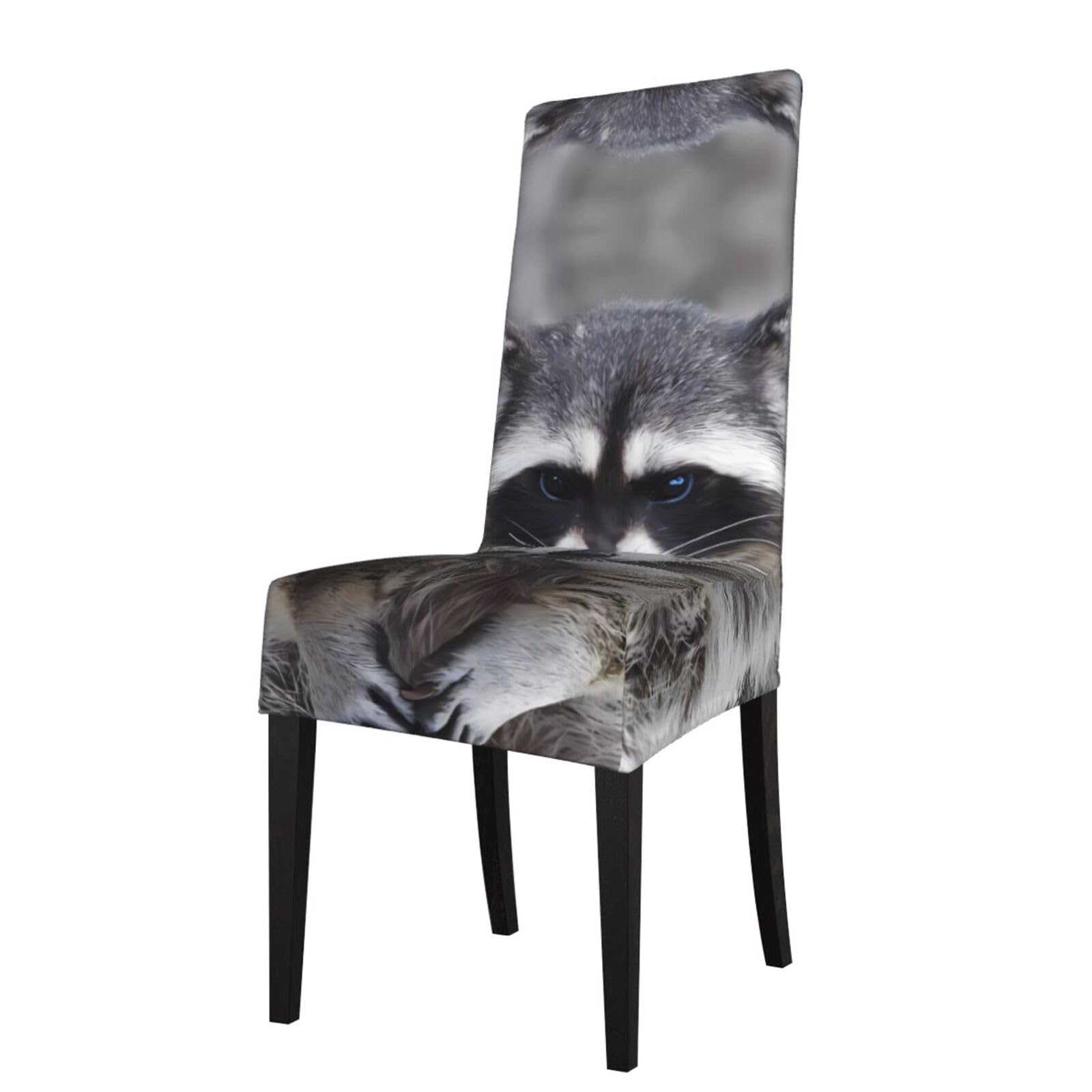 WHJDPP Cute Raccoon Prints Protection Cover for Dining Chair - Stretchy Seat Throw Covers, Wrinkle-Free & Easy Care for Hotel, Wedding & Home Dining Chairs
