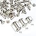 TecUnite 75 Pieces Metal Chicago Screw Post Binding Leather Screw Nail Rivet Button Solid Belt Tack 1/4 3/8 and 1/2 Inch Silvery