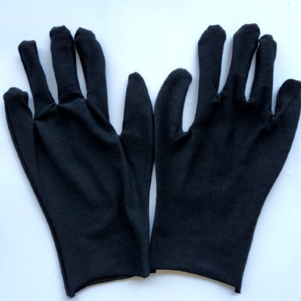 FRCOLOR 12pares Guantes De Protección Laboral De Algodón Negro Delgados Para Seguridad El Trabajo Uso Múltiple y Comodidad Jardinería y Carpintería