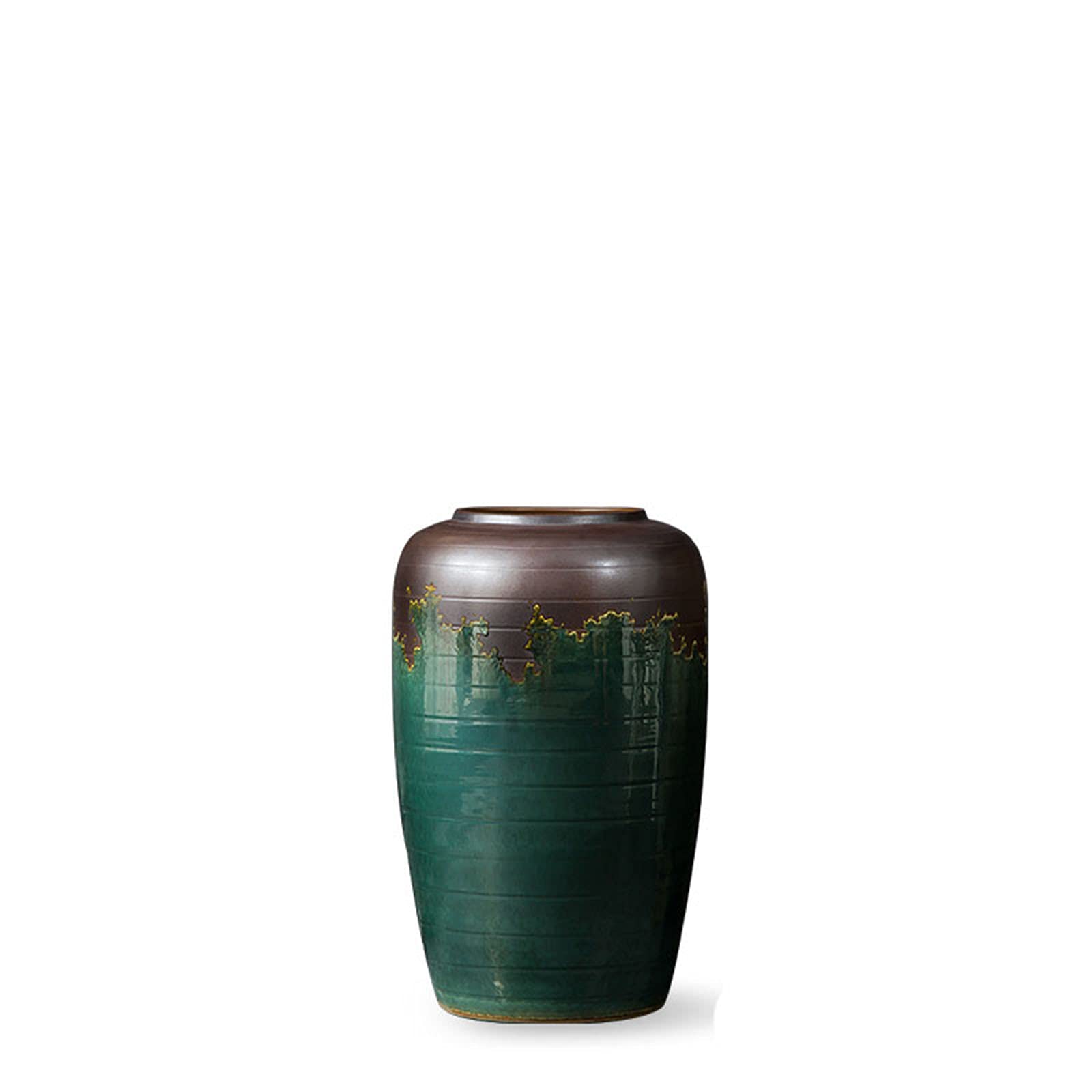 asdchZen Indoor Gardening Large Ceramic Vase Floor-Standing Hotel Lobby Vase Corridor Corner Decorative Vase