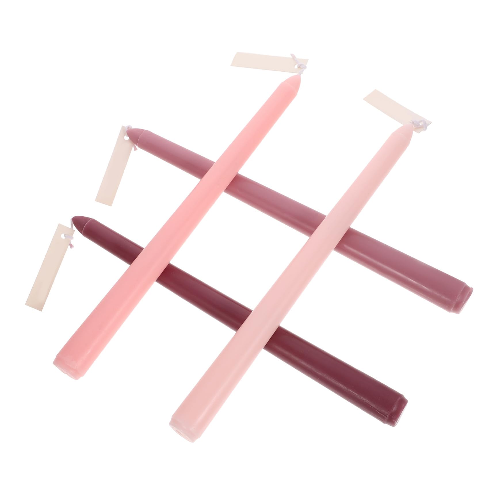 Veemoon Velas Aromáticas de Poste Largo Degradado Rosa, 4 Unidades Fragancia a Rosa Intensa, Velas Decorativas para Cenas Románticas y Bodas, sin Humo ni Olor, Material Ecológico Seguro