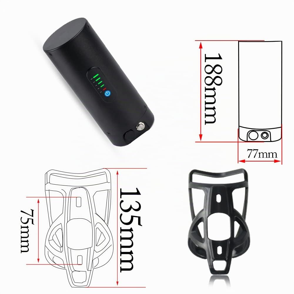 Batterie da bicicletta - Mini batteria della bottiglia per 36Volt 250W Ebike - Batteria agli ioni di litio per e l'altro kit della ruota di conversione Ebike-for motor max 250w, max speed 25km/h