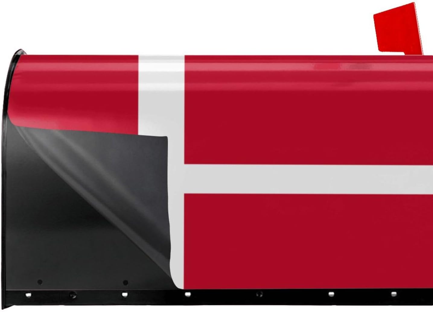 Danish Flag Print Magnetic Mailbox Cover - Decorative Seasonal Outdoor Mailbox Wrap Mailbox Accessory for Standard & Large US Mailboxes (21×18 in / 25.5×21in)