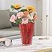 MCMCNCUIU Crystal Glass Vase, Large Crystal Vases for Flowers, Large Flower Vase, Red Modern Vases for Living Room, Bedroom, Kitchen, Dining Table, Mantle, Wedding, 11 Inches