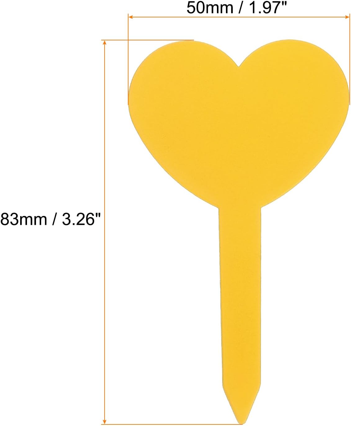 HARFINGTON 100pcs Plastic Plant Labels 3.26" x 1.97" Reusable Waterproof & Sun-Proof Garden Tags for Nursery Potted Herbs Flowers, Yellow - Image 2