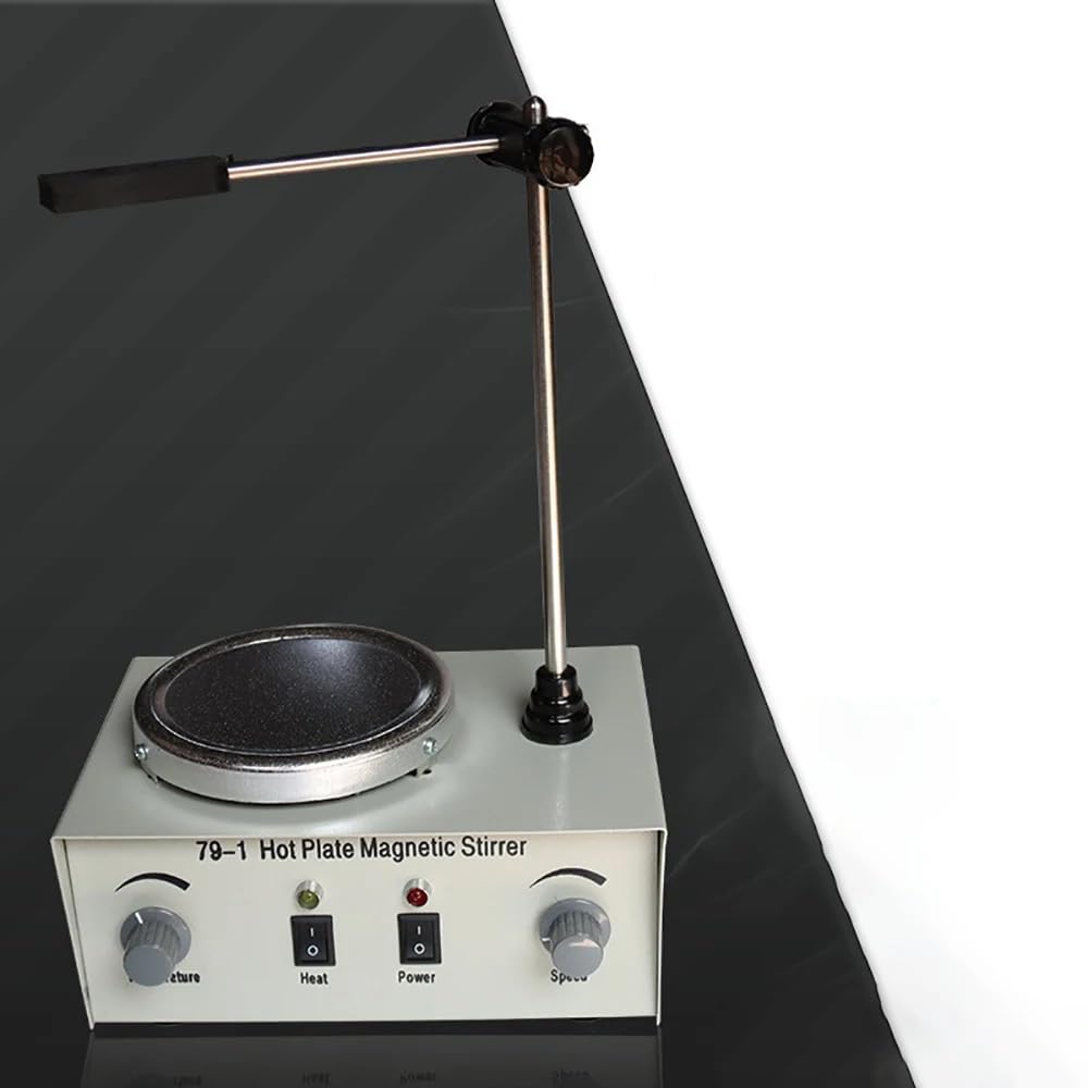 Toplionace Agitador Magnético con Calefacción Eléctrica Mezclador de Control Dual con Calefacción de Laboratorio para Agitar Mezclador Agitador Magnético con Placa Caliente de 1000mL 79-1