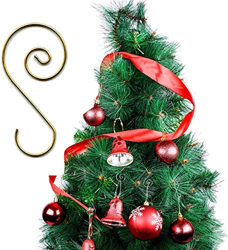 Alazco 120Pcs Silver & Gold Swirl Decorative Ornament Hooks 2" Long Excellent Quality S-Shape Spiral Christmas Holiday Ornament Hanger Hooks - Hang Ornaments From Trees, Garlands And Wreaths #TOP2