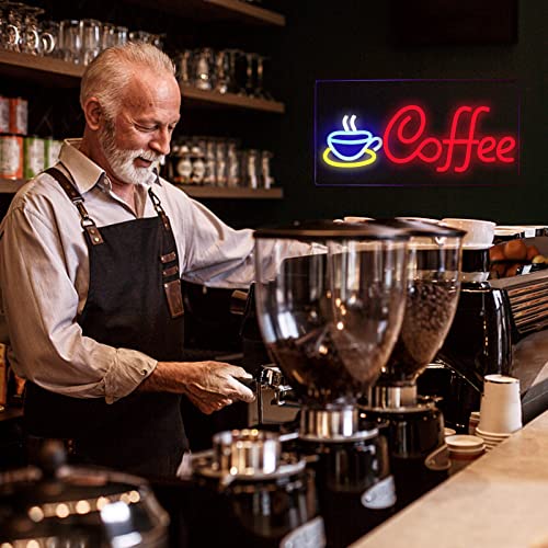 Image of Coffee Neon Signs for Wall Decor Led Lights for Coffee Bar Led Sign Room Decor Aesthetic Suitable for Living Room Bistro Cafe Shop Man Cave Party Christmas Halloween 5V Usb Power