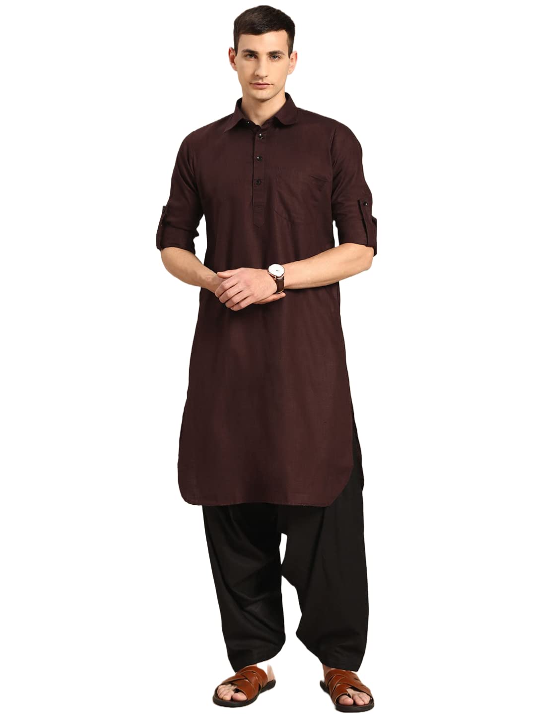 rajubhai hargovindas Men's Festive Cotton Pathani Kurta-picture-20