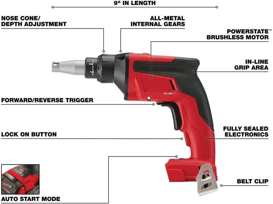 2866-20 Fits Milwaukee M18 FUEL 18V Drywall Screw Gun (Tool Only)