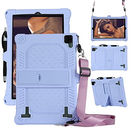 YHFZR Koffer voor YUMKEM T13, Zacht Kindvriendelijk Lichtgewicht Ingebouwde Standaard Beschermhoes voor YUMKEM T13 10 Inch, Purper