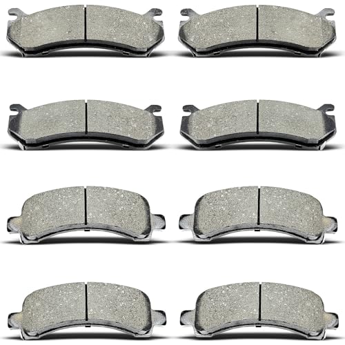 evkingauto 8Pcs Front & Rear Disc Brake Pads Set For Cadillac Escalade For Chevrolet Avalanche 1500...