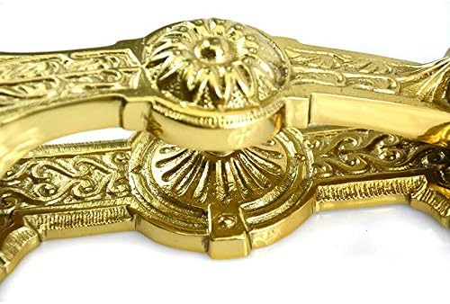 Victoria Antique Designer Sunflower/Neptune Door Knocker Polished Brass