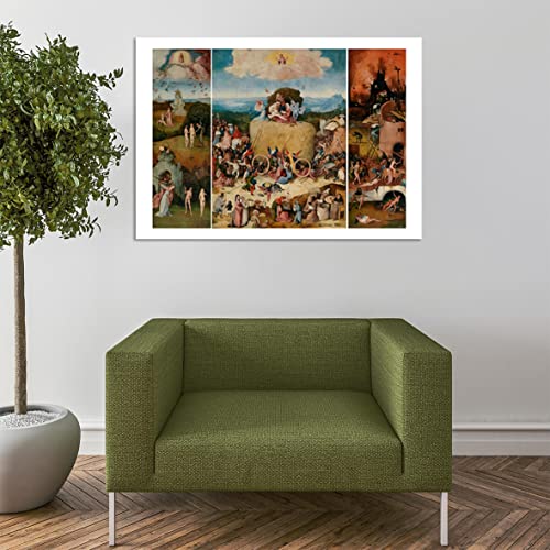 Poster encadré Hieronymus Bosch De hooiwagen déco petit mur