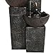 Sunnydaze 3-Tier Burning Bowls Outdoor Fire and Water Fountain, 34-Inch