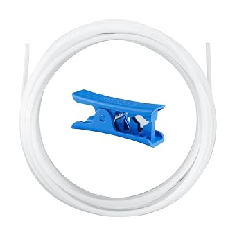 2 PTFE Tubes for 1.75mm Filaments, 2.5mm Inside Diameter x 4mm OD, 5M/16.4ft with Tube Cutter Compatible with Bambu Lab, Creality 3D Printers - Borden Tube for Smooth Extrusion